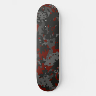 Tarnmuster Skateboard Rot Schwarz Grau
