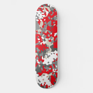Tarnmuster-Skateboard Rot Schwarz Grau Weiß Skateboard