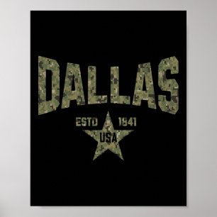 Tarnmuster-Souvenir USA Stern Dallas Texas Poster