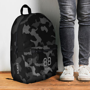 Tarnmuster Zurück zur Schule Camouflage Schwarz Gr Bedruckter Rucksack