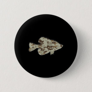 Tarnpanorama-Fisch-Silhouette Digital Camo Crappi Button