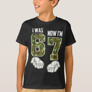Tarnung 7. Geburtstag Ich war 6 jetzt bin ich 7 67 T-Shirt