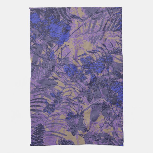Tarnung gegen blaue Blume Handtuch (Vertikal)