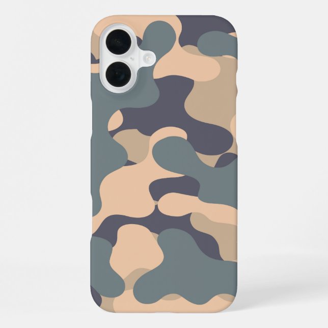Tarnung Hintergrund Design iPhone 16 Plus Hülle (Rückseite)