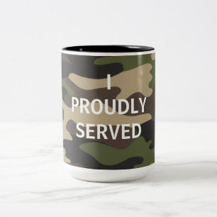 TARNUNG ICH DIENTE STOLZ DER MILITÄR STREITKRÄFTE ZWEIFARBIGE TASSE