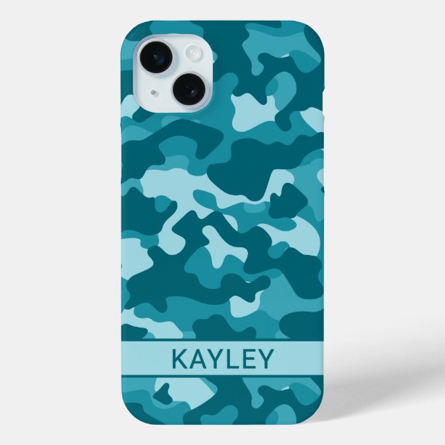 Tarnung in Türkis personalisiert Case-Mate iPhone Hülle (Rückseite)