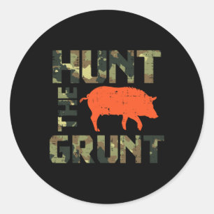 Tarnung Jagd auf das Grunzen Schwein Vintage Wilds Runder Aufkleber