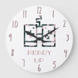 Tarnung Rosa Game Controller Bereit Gamer Große Wanduhr