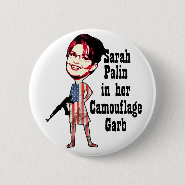 Tarnung Sarahs Palins Button (Vorderseite)