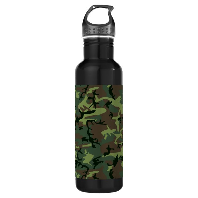 Tarnungs-Camouflage-Grün-Brown-Muster Edelstahlflasche (Vorderseite)