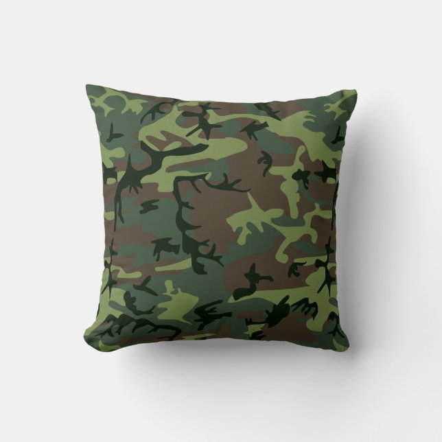 Tarnungs-Camouflage-Grün-Brown-Muster Kissen (Vorderseite)