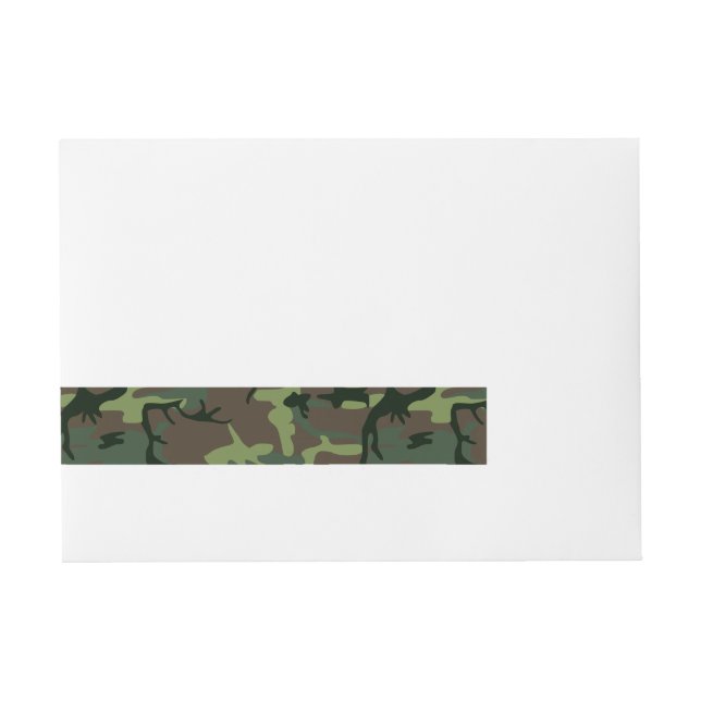 Tarnungs-Camouflage-Grün-Brown-Muster Rundum-Adressaufkleber (Vorderseite)