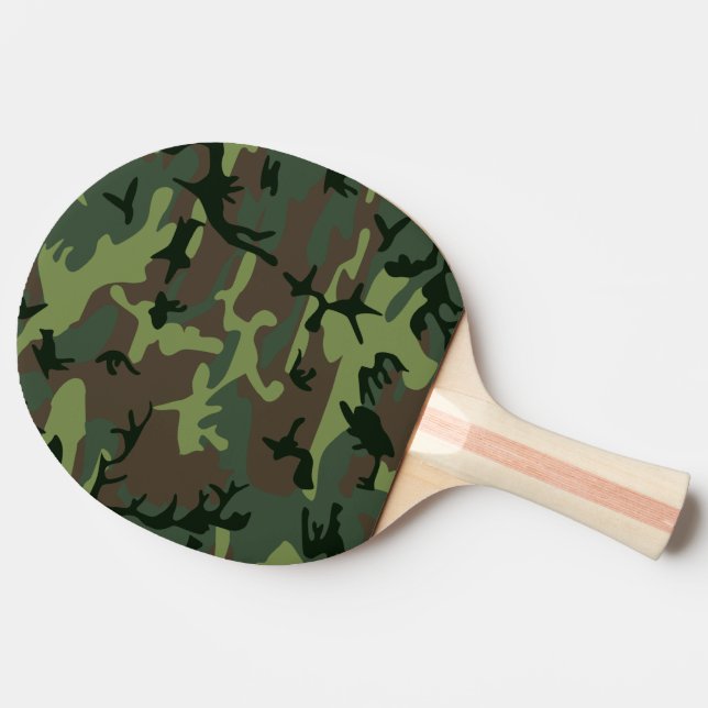 Tarnungs-Camouflage-Grün-Brown-Muster Tischtennis Schläger (Rückseite Seitenansicht)