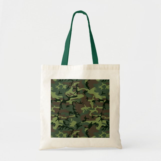 Tarnungs-Camouflage-Grün-Brown-Muster Tragetasche (Vorne)