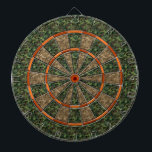 Tarnungs-Jäger-Grün-Orange Dartscheibe<br><div class="desc">Dieser Jagd themed Dartboard hat ein grünes und braunes Camouflagemuster und wechselnden Schatten der Orange. Dieses ist ein großes Spielbrett für Outdoorsmen,  Jäger und Männer mit Tarnung-themenorientierten Mannhöhlen. Sehen Sie mehr Schwankungen unseres Speichers!</div>