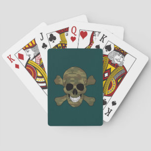 Tarnungs-Totenkopf mit gekreuzter Spielkarten