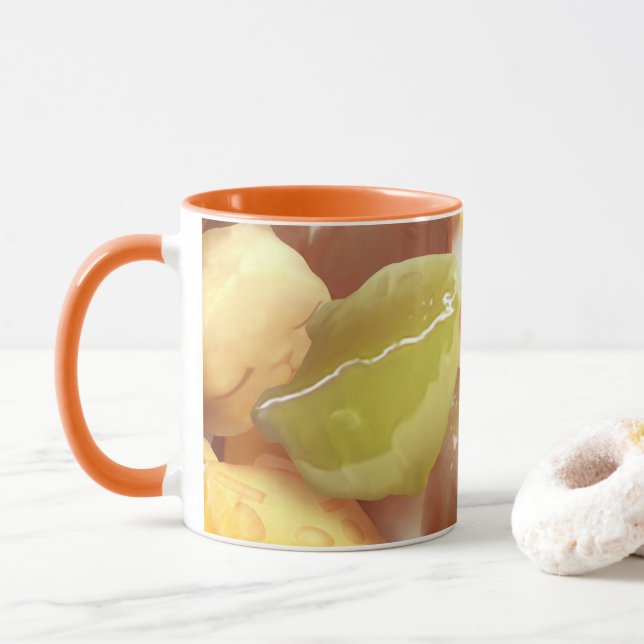 Taro Ball Dessert Illustration Tasse (Mit Donut)