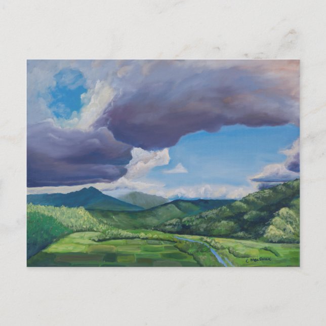 Taro Fields Hanalei Hawaii Ölgemälde Postkarte (Vorderseite)