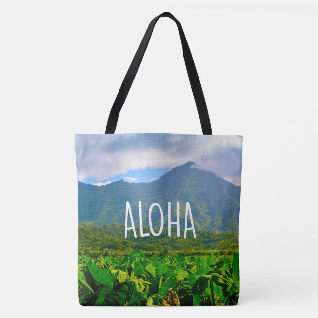 Taro Fields, Hanalei, Kauai, Hawaiian Beach Bag Tasche (Vorderseite)