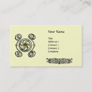 TAROT 2 Schwarz-weiß Creme Monogramm Pearl Visitenkarte