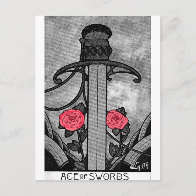 Tarot ACE von SCHWERTERN Postkarte (Vorderseite)