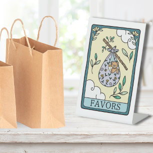 Tarot-Baby-Shower-Geschenke-Tisch Sockelschild