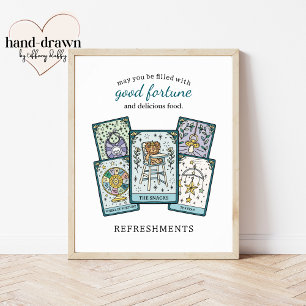 Tarot-Baby-Shower-Rahmen für essbaren Tischschild Poster