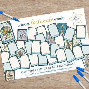 Tarot Babydusche mit Fälligkeit Geburtsdatum Game Poster