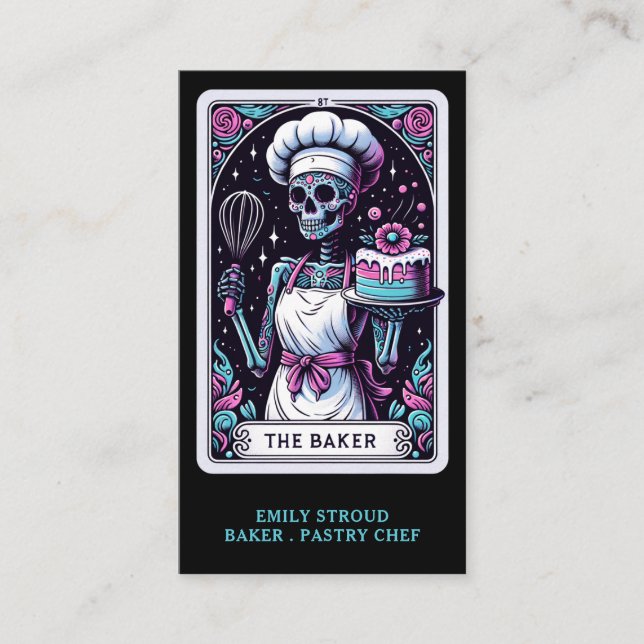 Tarot Baker Black Business Card Visitenkarte (Vorderseite)