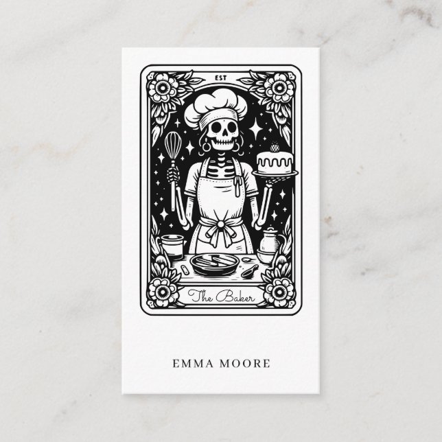 Tarot Baker Konditorei Koch Dessert Caterer Visitenkarte (Vorderseite)