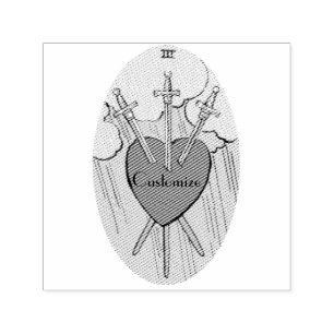 Tarot Card 3 Schwerter Thunder_Cove Permastempel