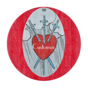 Tarot Card 3 Schwerter Thunder_Cove Schneidebrett