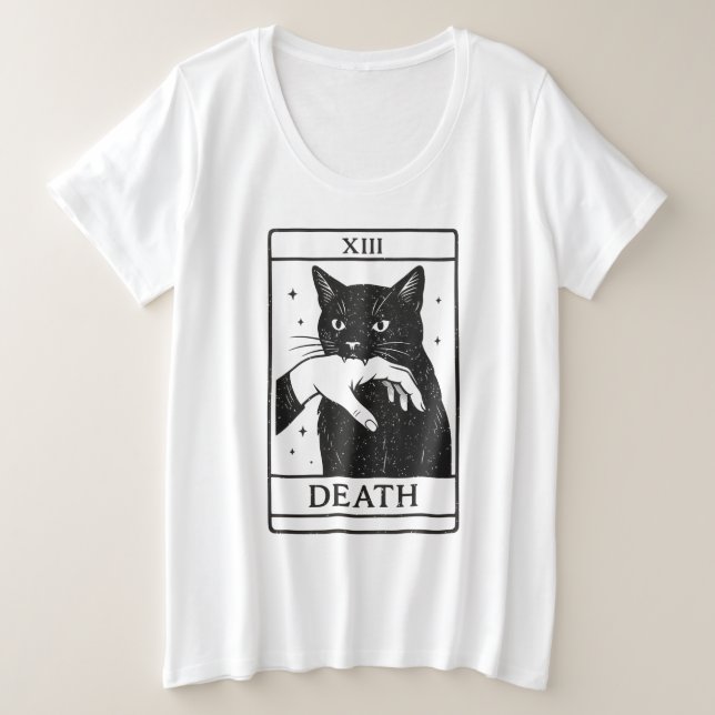 Tarot Card Black Cat Shirt – Tarot Death Tee, Witc (Design devant)