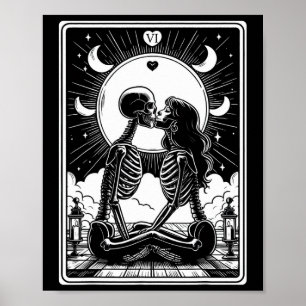 Tarot Card Das Liebesskelett erhält Halloween Poster