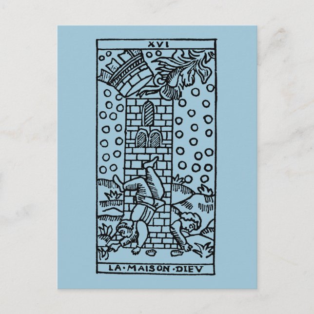 Tarot Card: Das Madhouse Postkarte (Vorderseite)