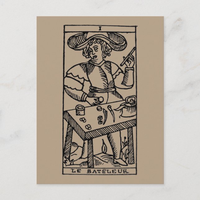 Tarot Card: Der Juggler Postkarte (Vorderseite)