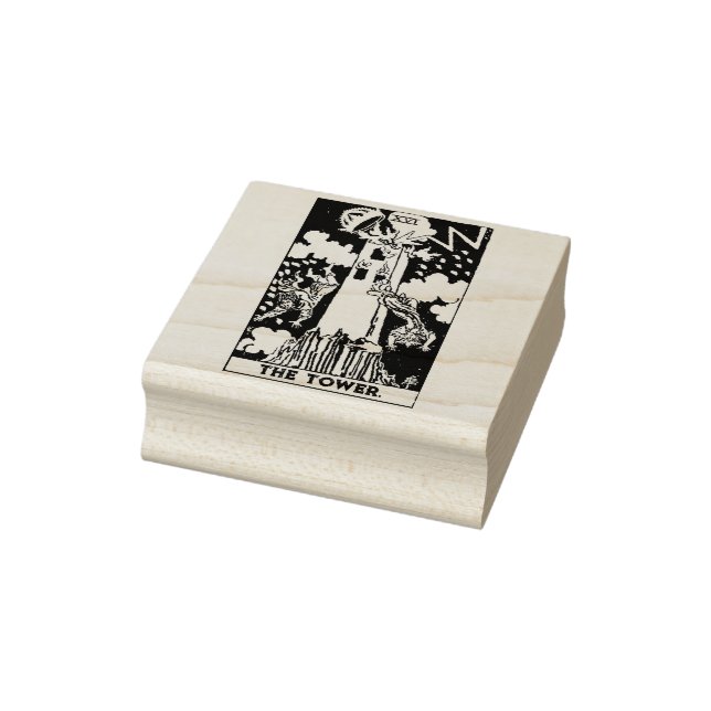 Tarot Card: Der Turm: Personalisierter Text Gummistempel (Stempel)