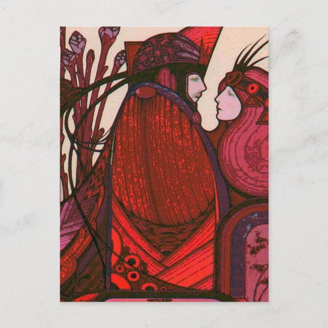 Tarot CARD DESIGN DER LOVERS Postkarte (Vorderseite)