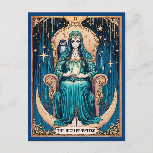 Tarot Card, die Hohepriester 2 Postkarte (Vorderseite)