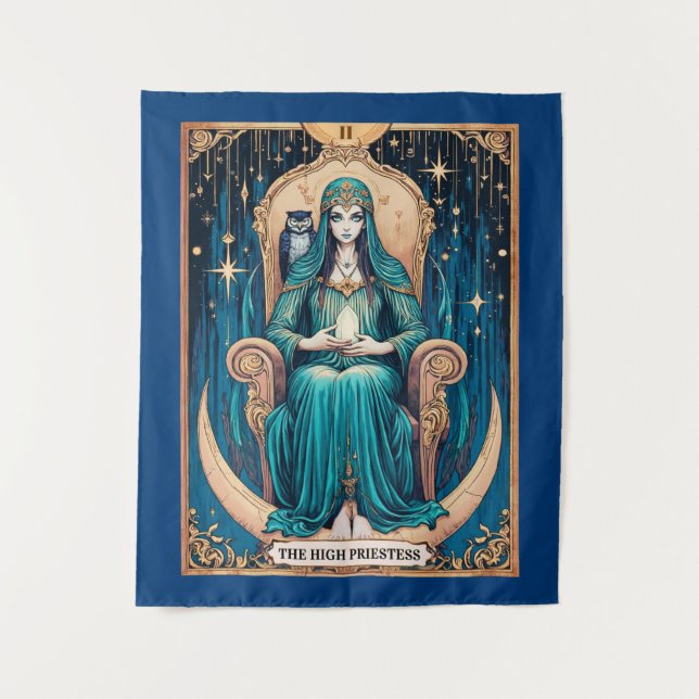 Tarot Card, die Hohepriester 2 Wandteppich (Vorderseite)
