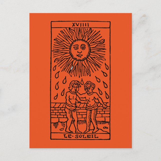 Tarot Card: Die Sun Postkarte (Vorderseite)