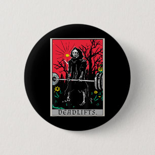 Tarot Card Funny Gym Deadlifts Workout Deadlift - Button