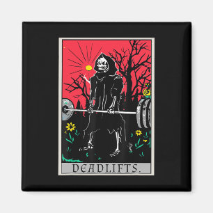 Tarot Card Funny Gym Deadlifts Workout Deadlift - Magnet
