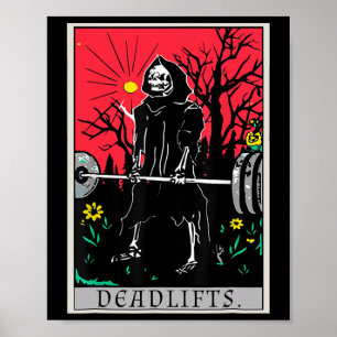 Tarot Card Funny Gym Deadlifts Workout Deadlift -  Poster