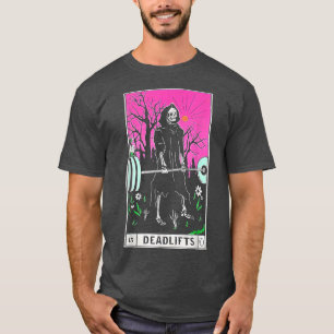Tarot Card Funny Gym Deadlifts Workout Occult Lese T-Shirt