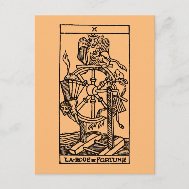 Tarot Card: Glücksspiel Postkarte (Vorderseite)