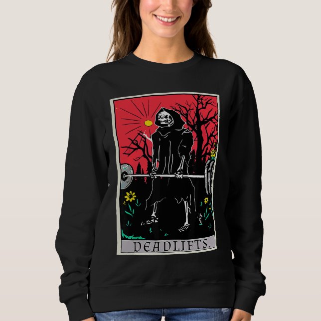 Tarot Card  Gym Deadlifts Workout Deadlift Fitness Sweatshirt (Vorderseite)