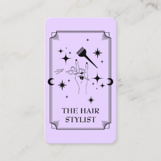 Tarot Card Hair Stylist Celestial Business Card Visitenkarte