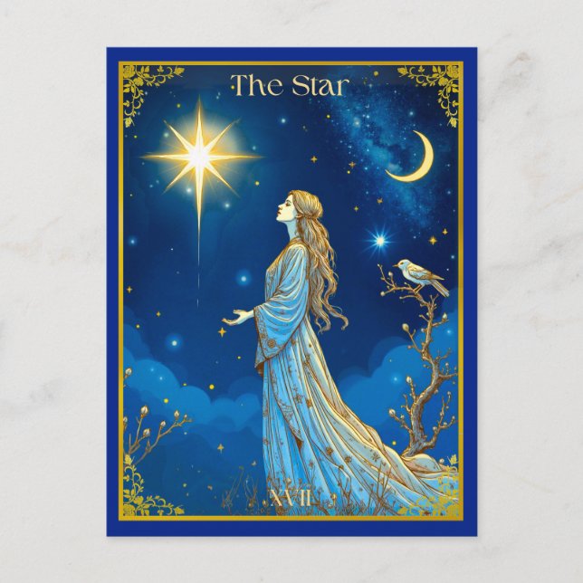 Tarot Card Illustration, Der Star Postkarte (Vorderseite)