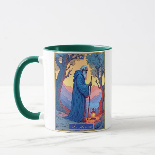 Tarot Card Illustration, The Hermit Tasse (Links)